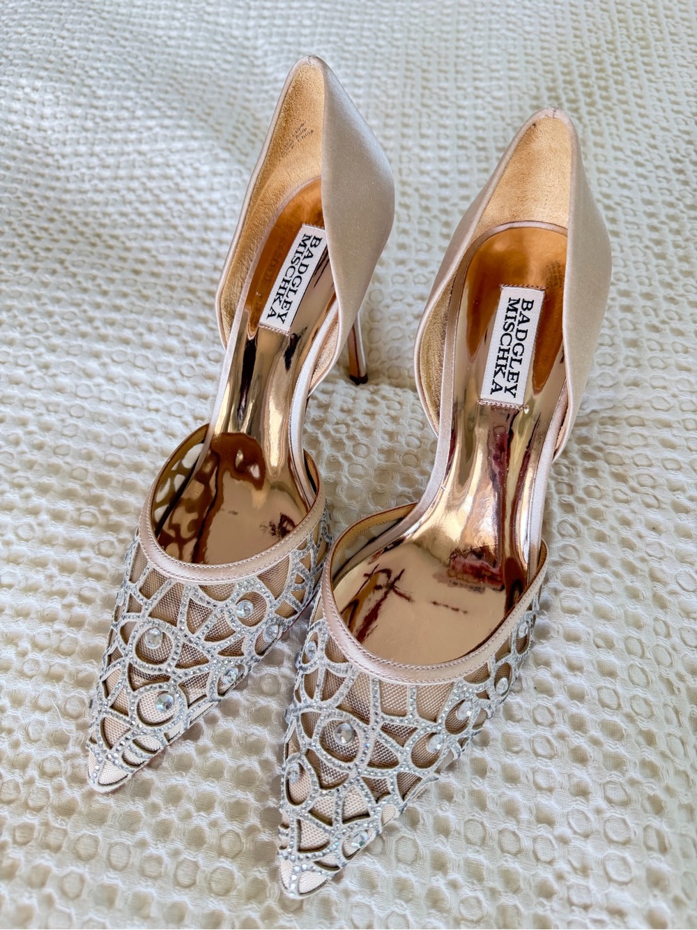 Badgley Mischka Marissa Crystal D’Orsay Pumps Heels 8.5